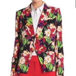 Veronica Beard Floral Multicolor Dickie Blazer